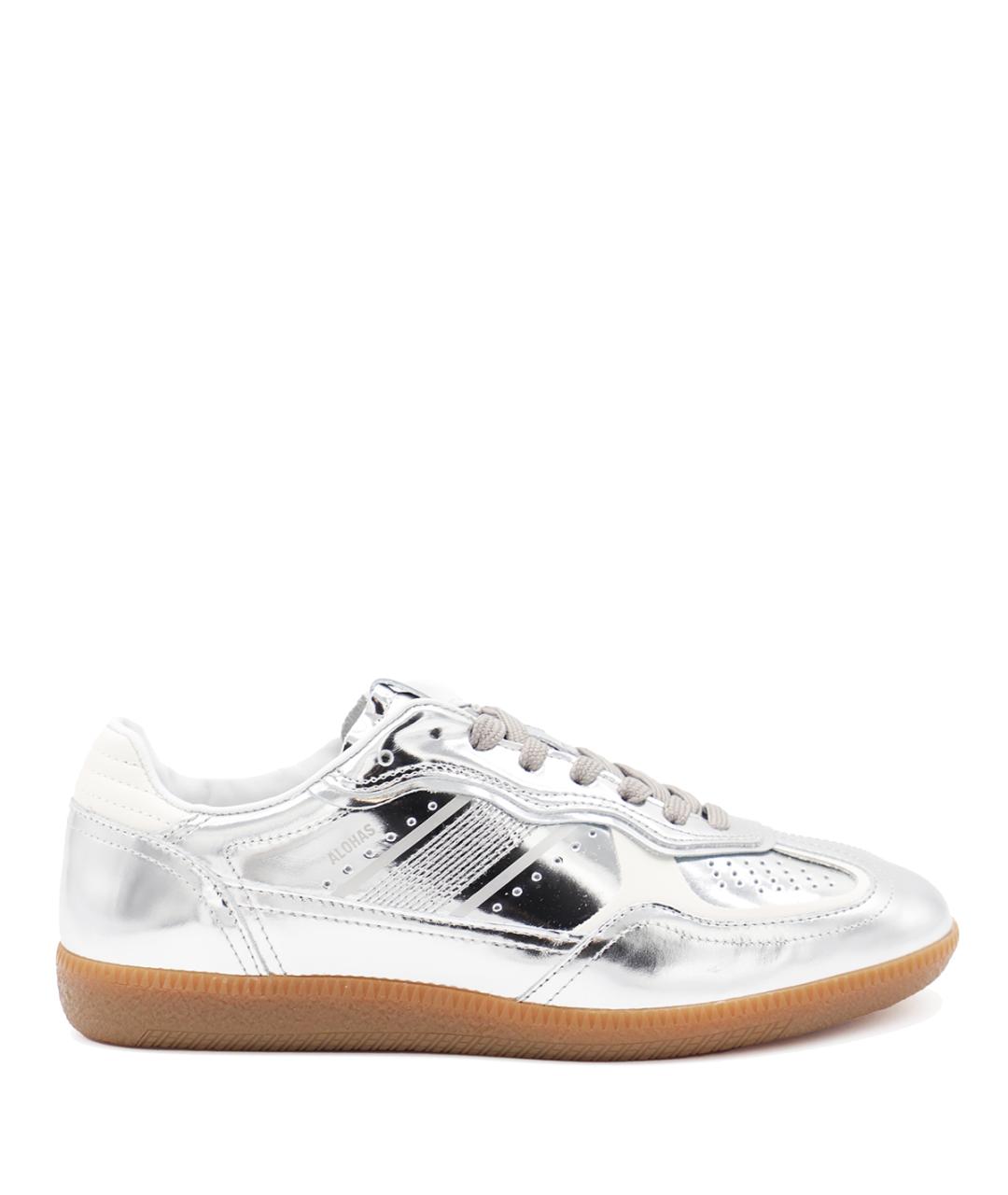 ALOHAS Серебряные кожаные кеды, фото 1