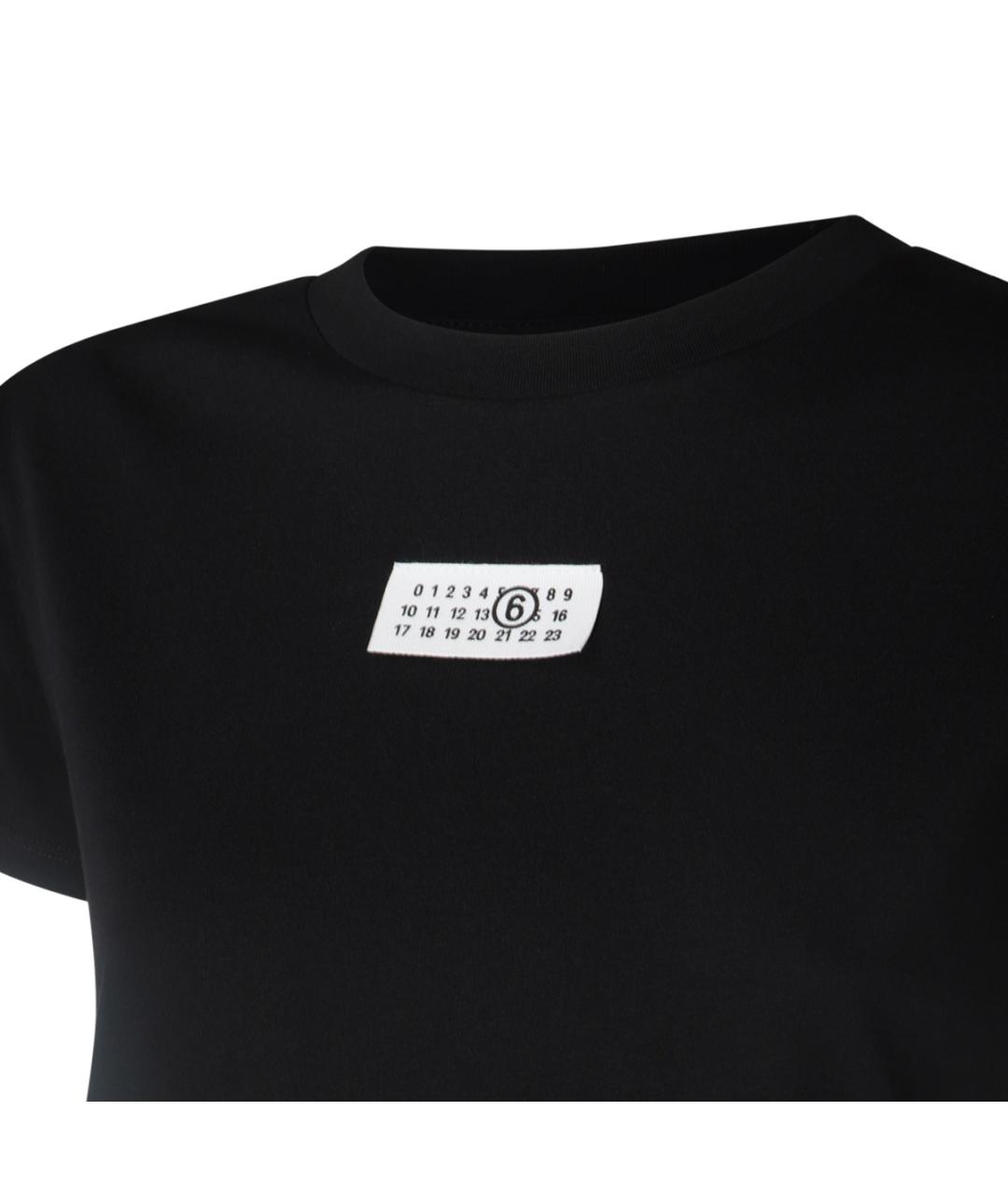 MM6 MAISON MARGIELA Черная хлопковая футболка, фото 3