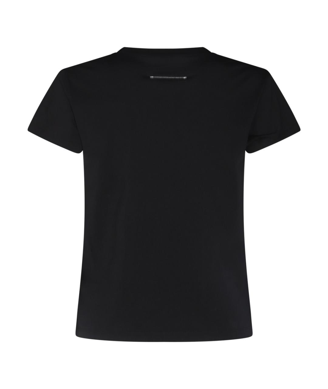 MM6 MAISON MARGIELA Черная хлопковая футболка, фото 2