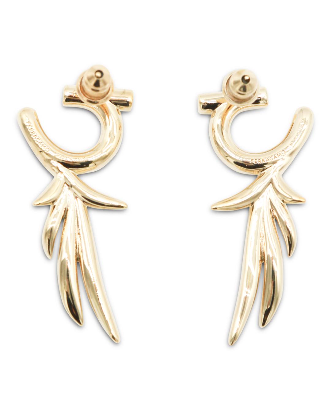 FERRAGAMO Золотые металлические серьги, фото 2