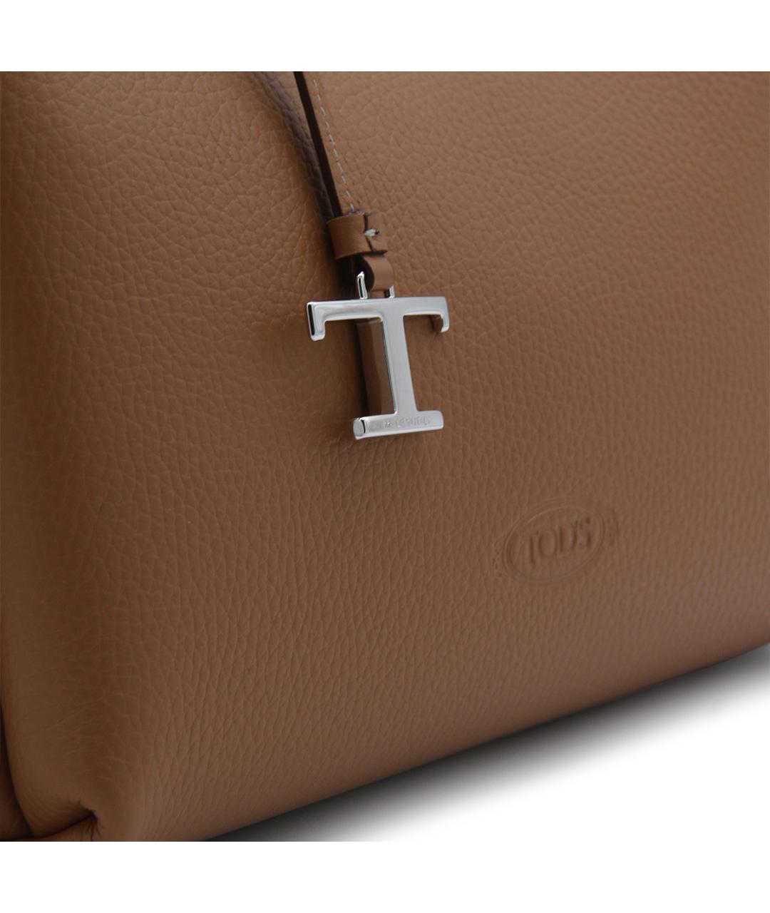 TOD'S Коричневая кожаная сумка тоут, фото 4