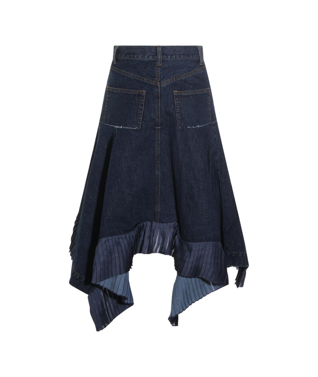 SACAI Синяя хлопковая юбка макси, фото 2