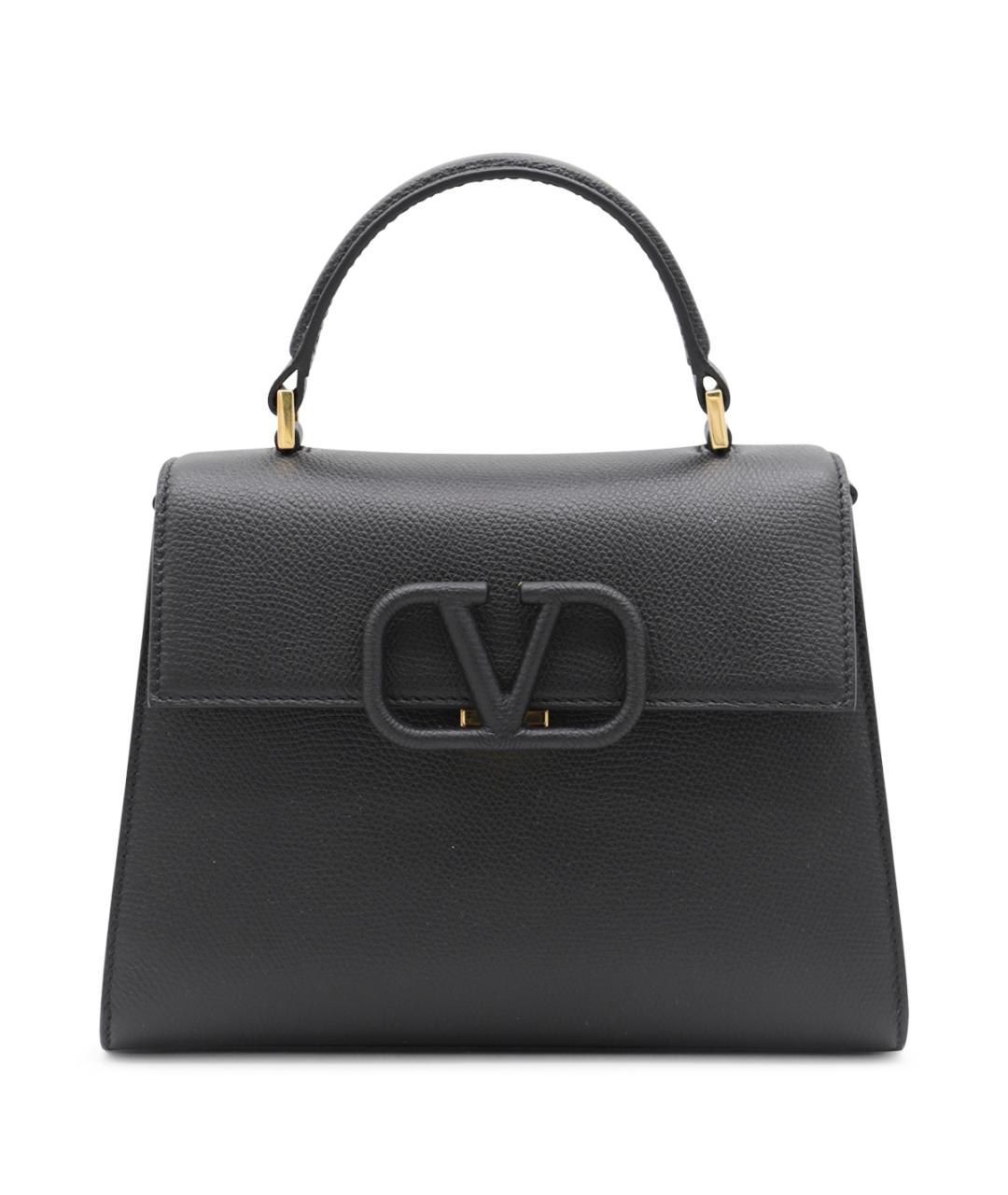 VALENTINO Черная кожаная сумка тоут, фото 1