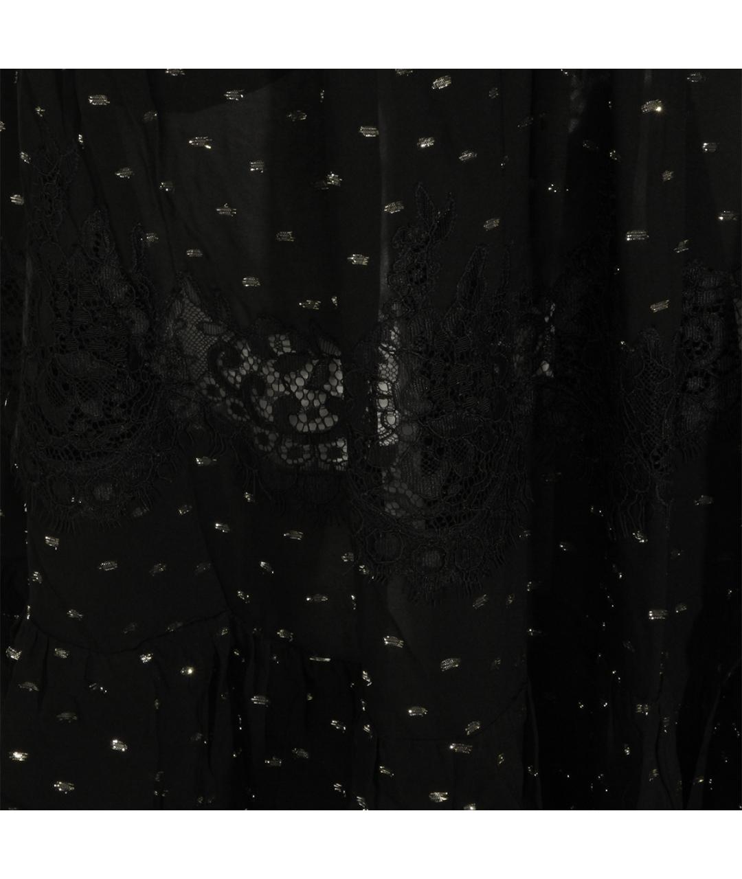 SELF-PORTRAIT Черная вискозная юбка миди, фото 4