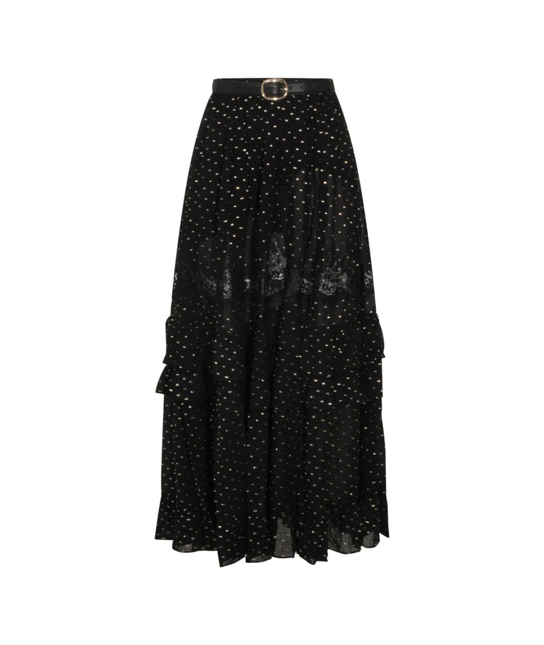 SELF-PORTRAIT Черная вискозная юбка миди, фото 1