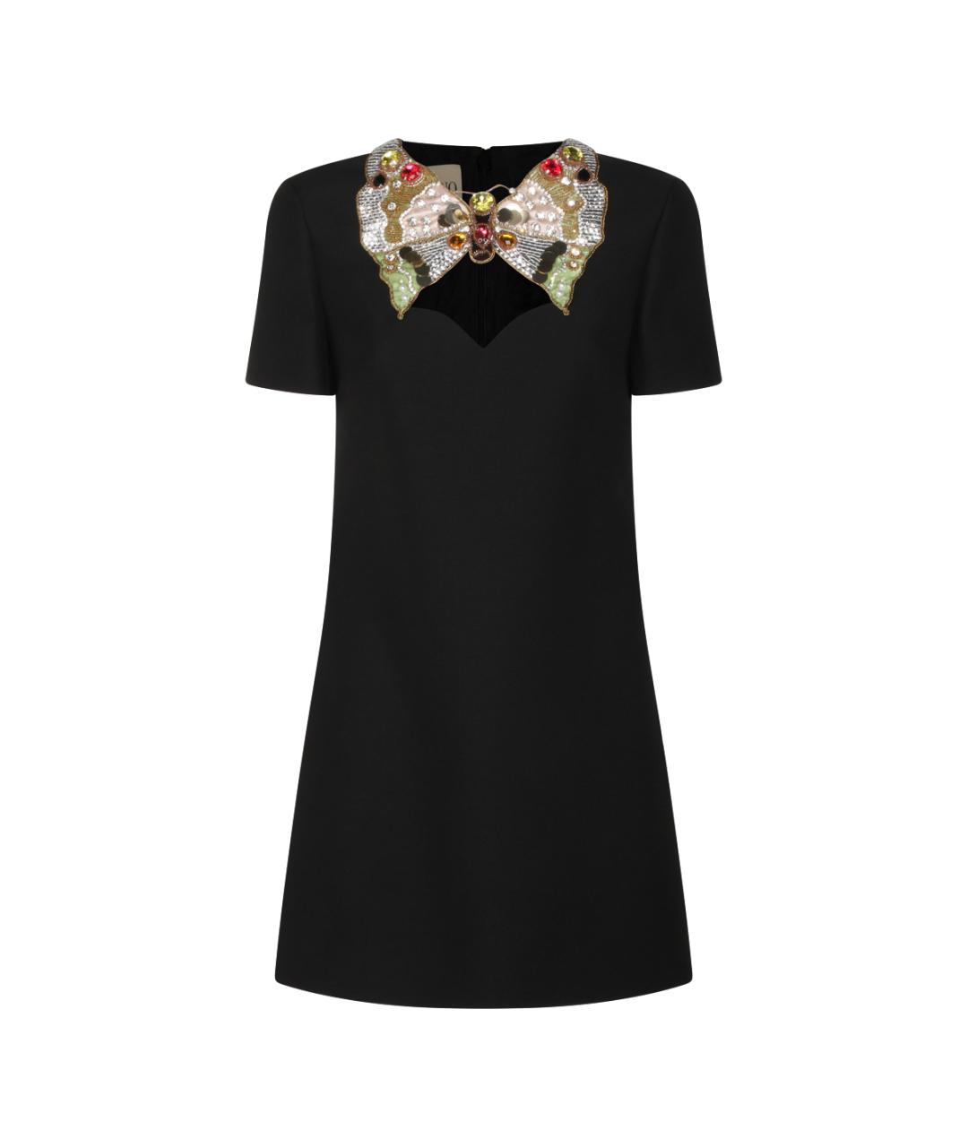 VALENTINO Черное шерстяное коктейльное платье, фото 1