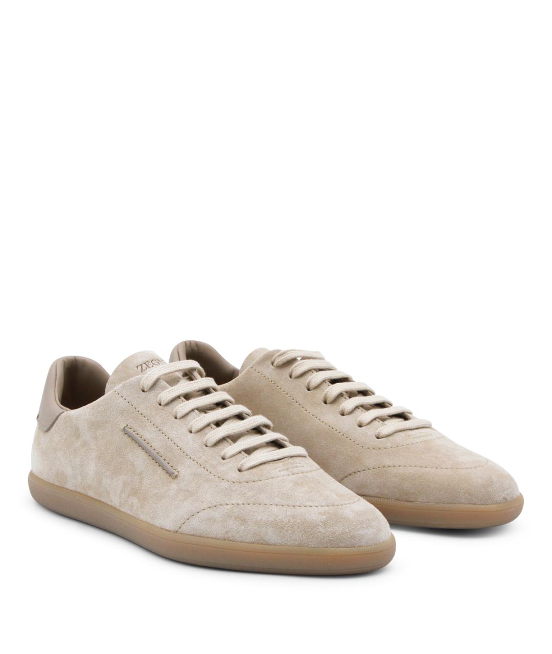 ZEGNA Бежевые низкие кроссовки / кеды, фото 2