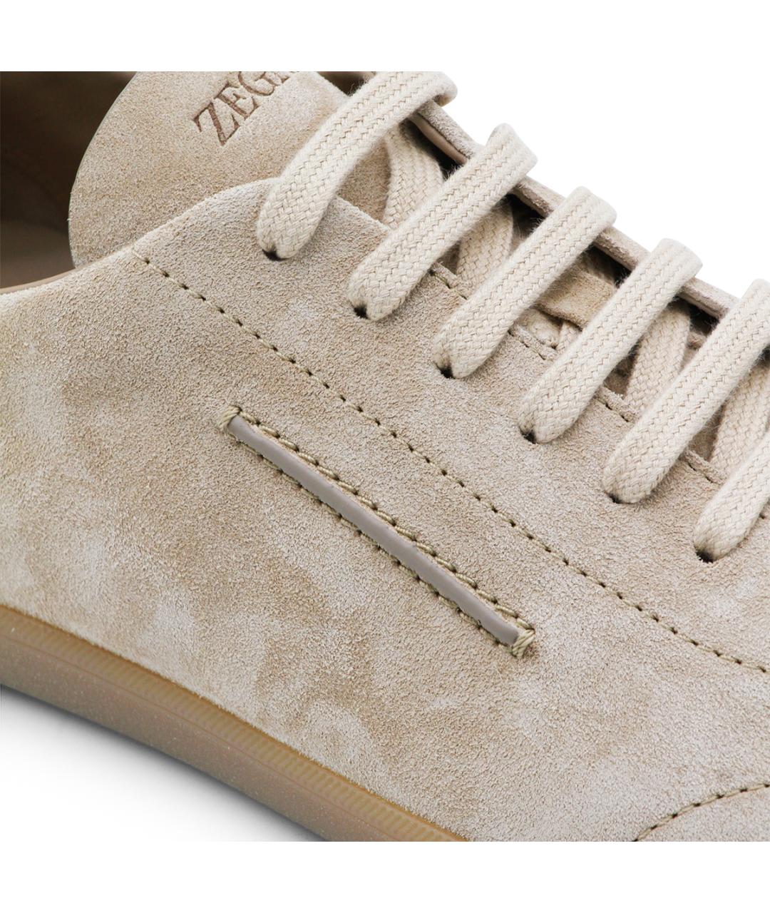 ZEGNA Бежевые низкие кроссовки / кеды, фото 4