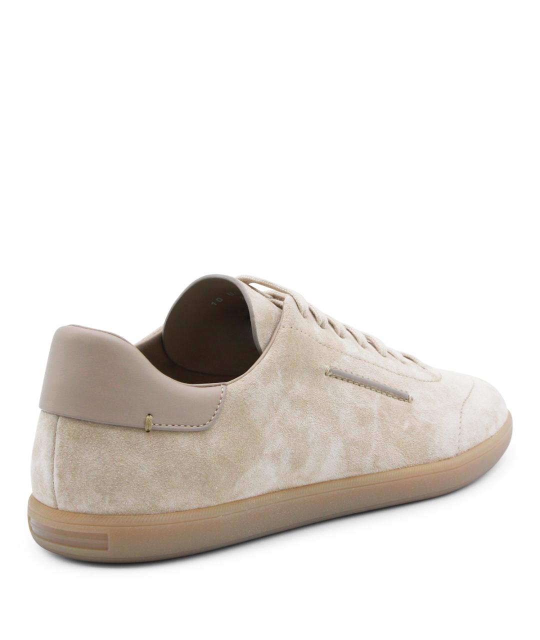 ZEGNA Бежевые низкие кроссовки / кеды, фото 3