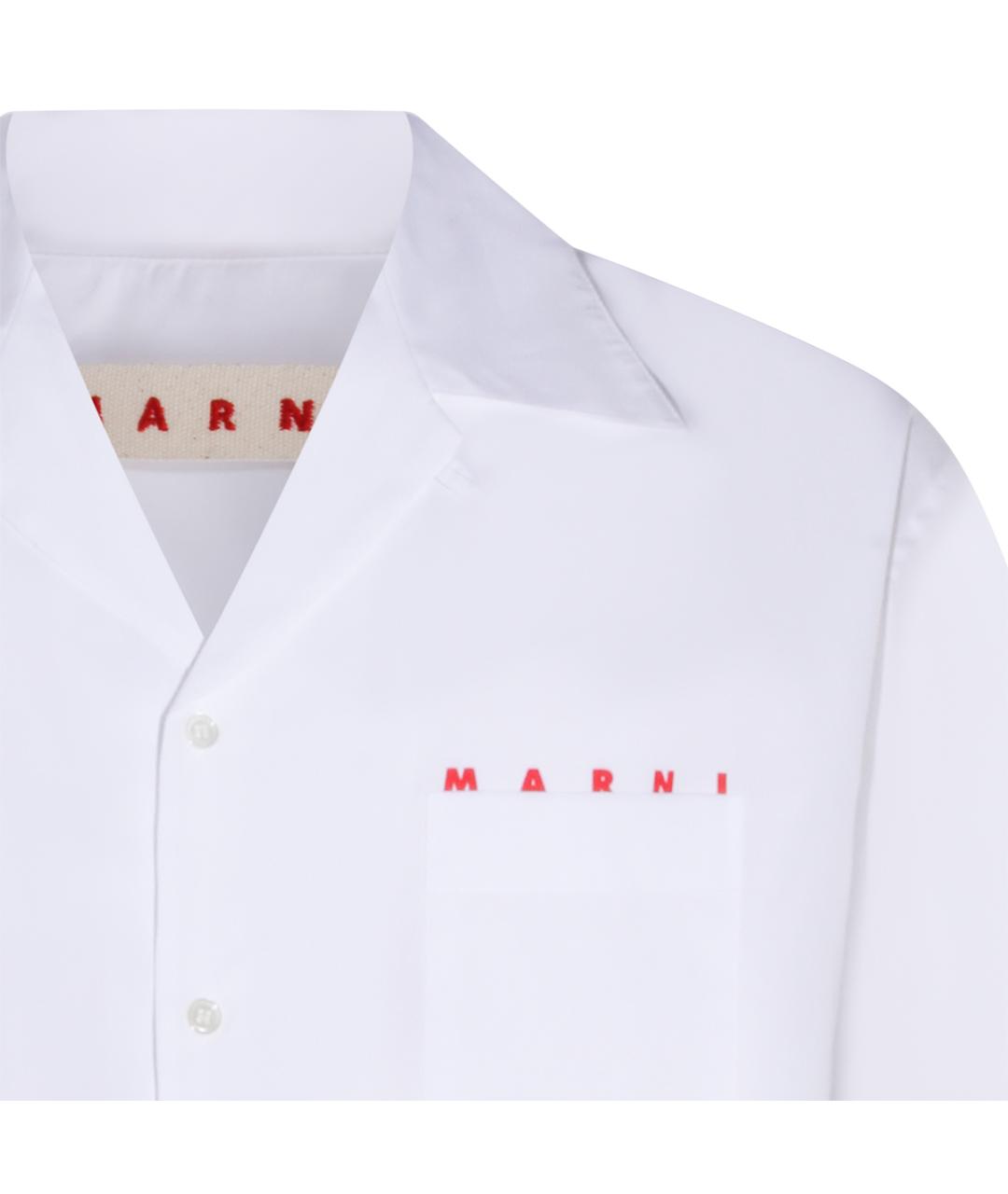 MARNI Белая хлопковая классическая рубашка, фото 3