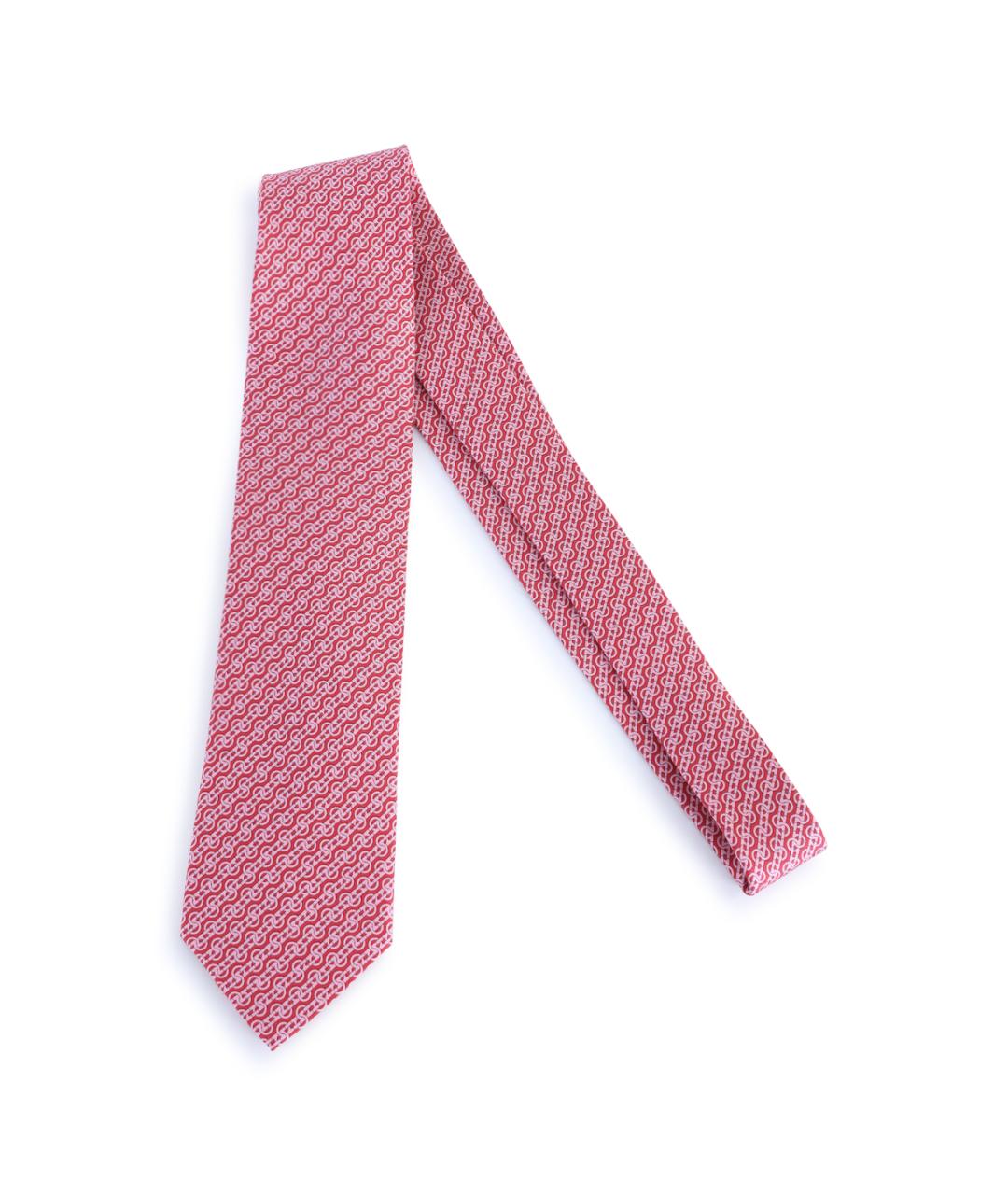 FERRAGAMO Розовый шелковый галстук, фото 1