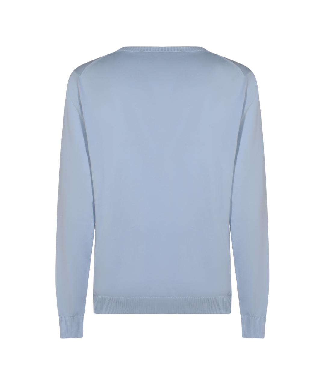 MALO Голубой хлопковый джемпер / свитер, фото 2