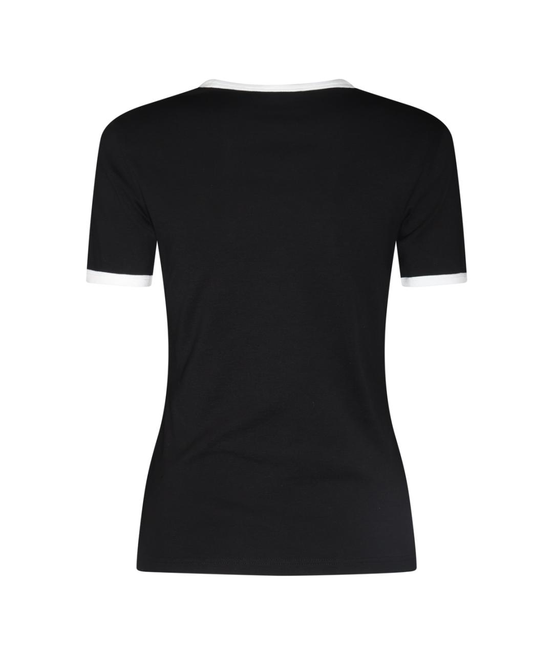 COURREGES Черная хлопковая футболка, фото 2