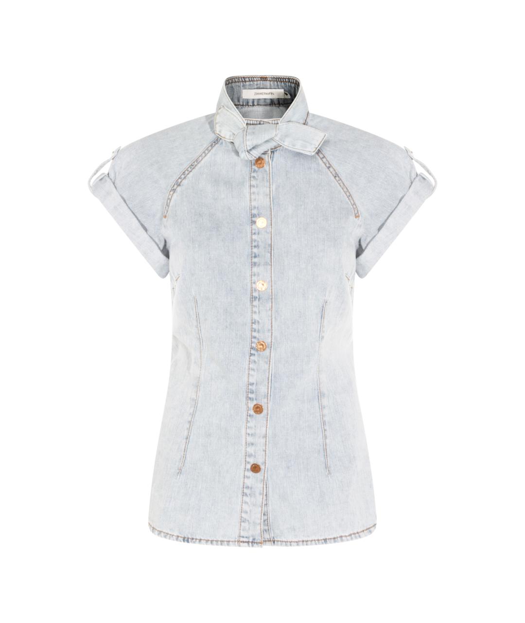 ZIMMERMANN Голубая хлопковая рубашка, фото 1