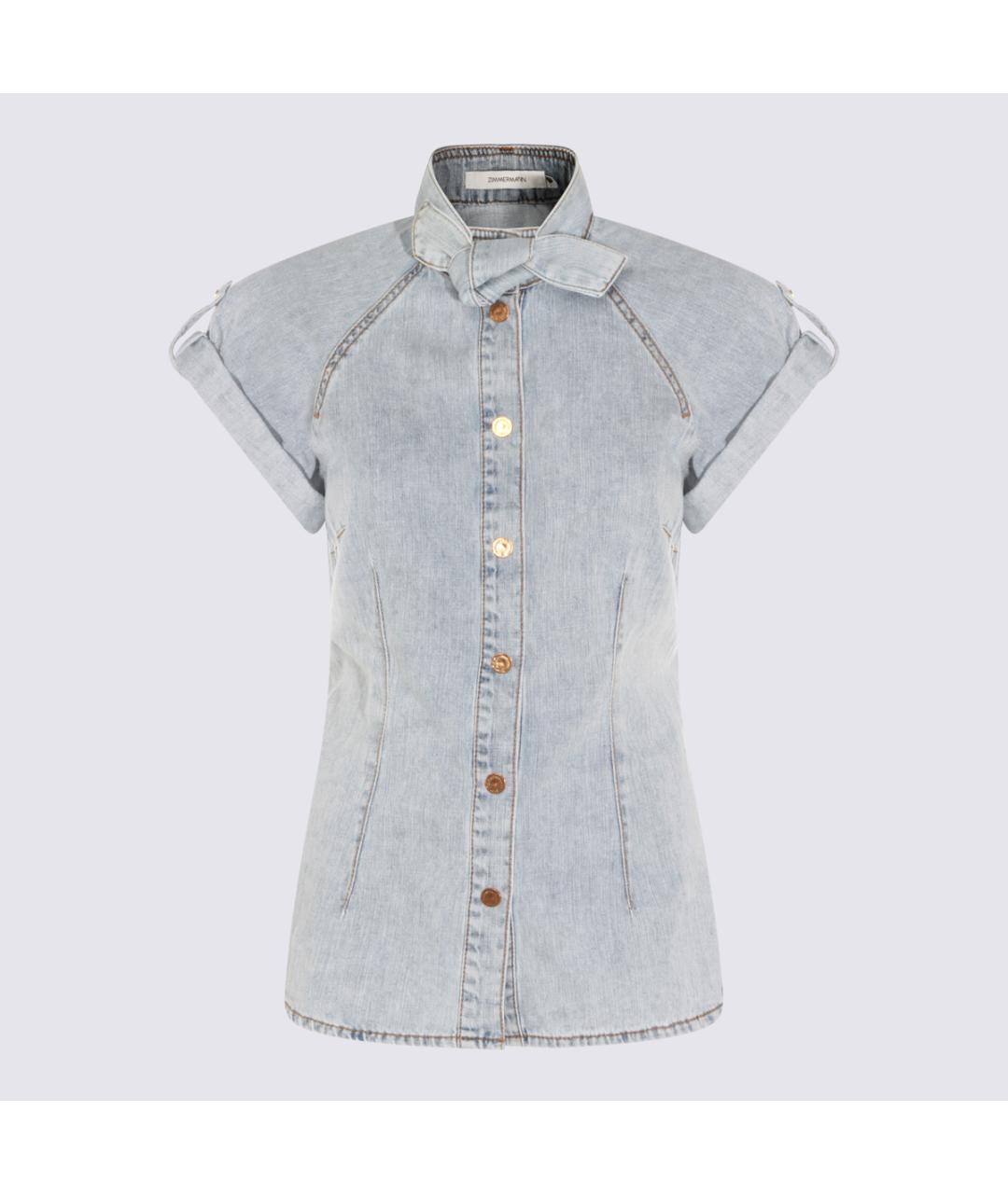 ZIMMERMANN Голубая хлопковая рубашка, фото 2