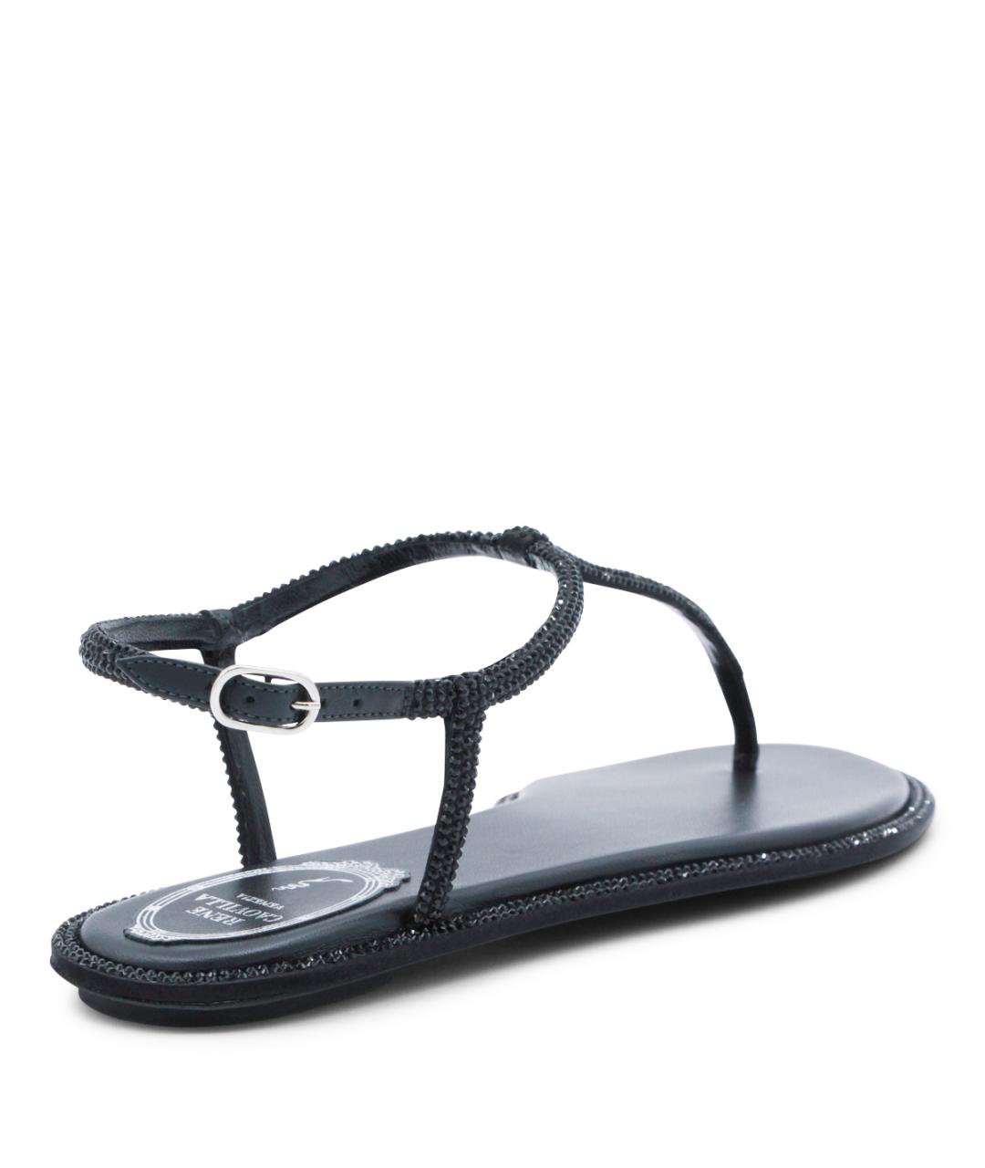 RENE CAOVILLA Черные кожаные сандалии, фото 3