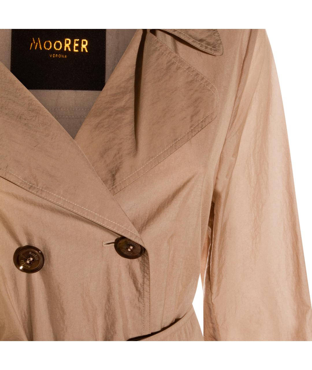 MOORER Бежевый полиэстеровый тренч/плащ, фото 4