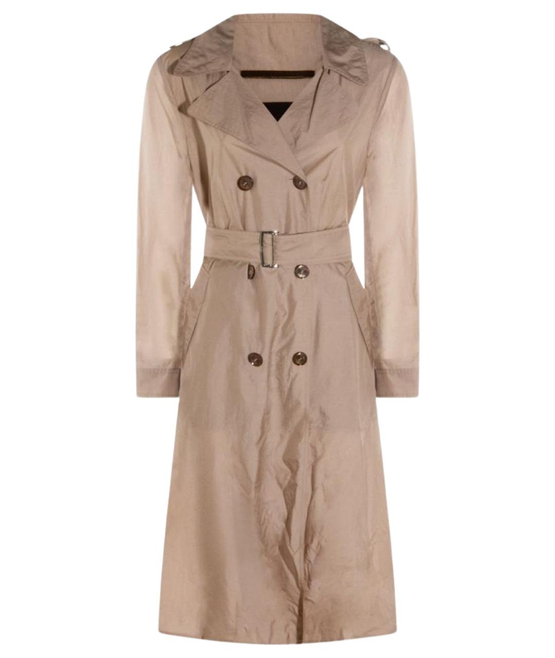 MOORER Бежевый полиэстеровый тренч/плащ, фото 1