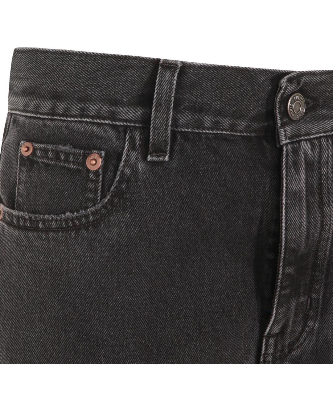 CHLOE Черные хлопковые прямые джинсы, фото 3