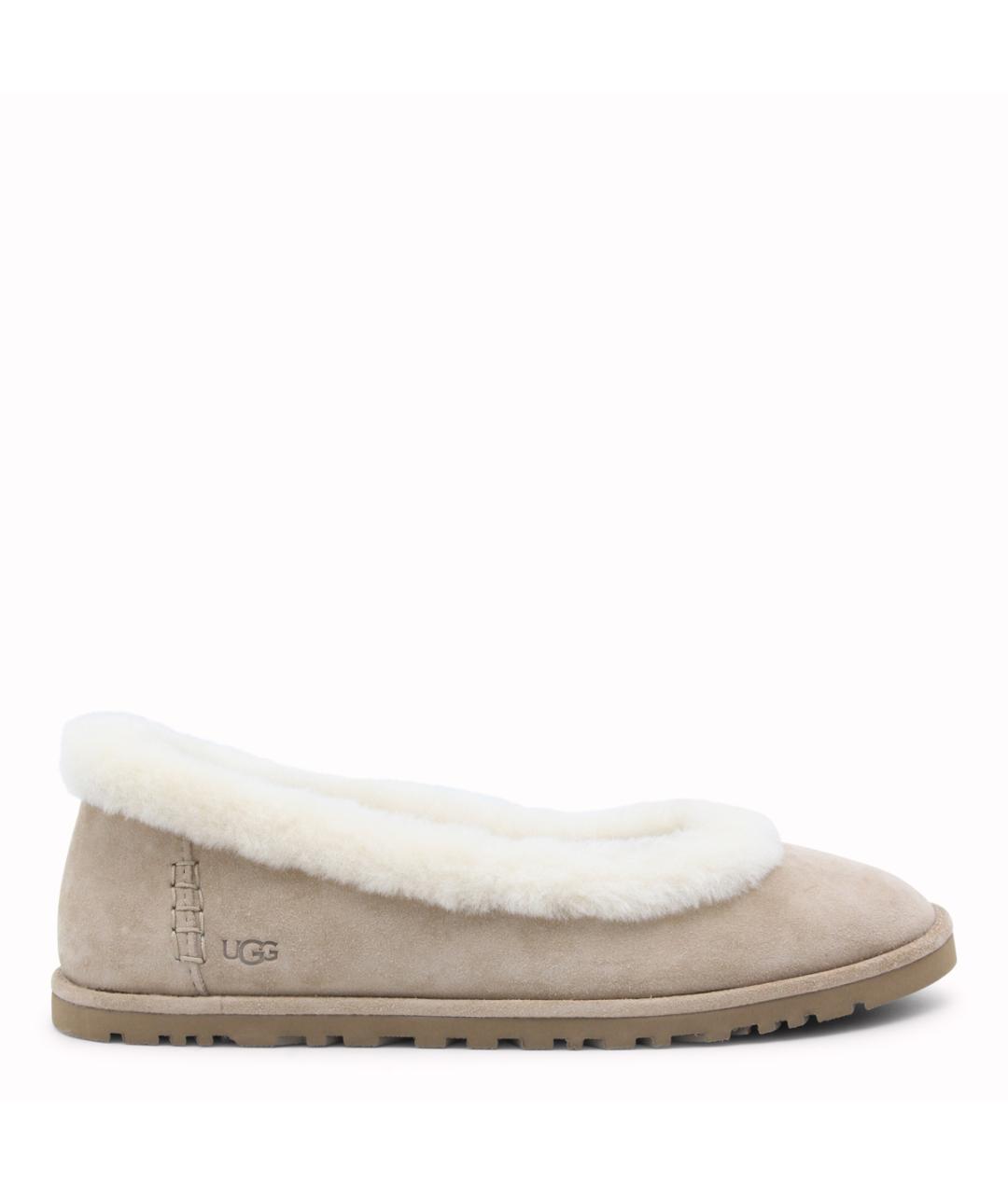UGG AUSTRALIA Бежевые замшевые балетки, фото 1