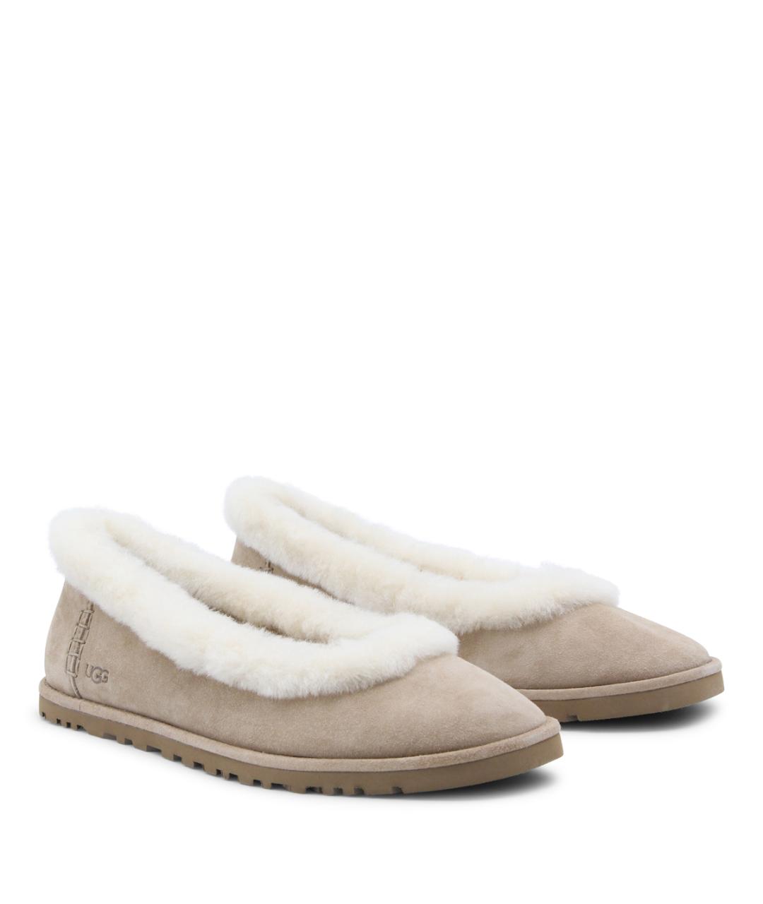 UGG AUSTRALIA Бежевые замшевые балетки, фото 2