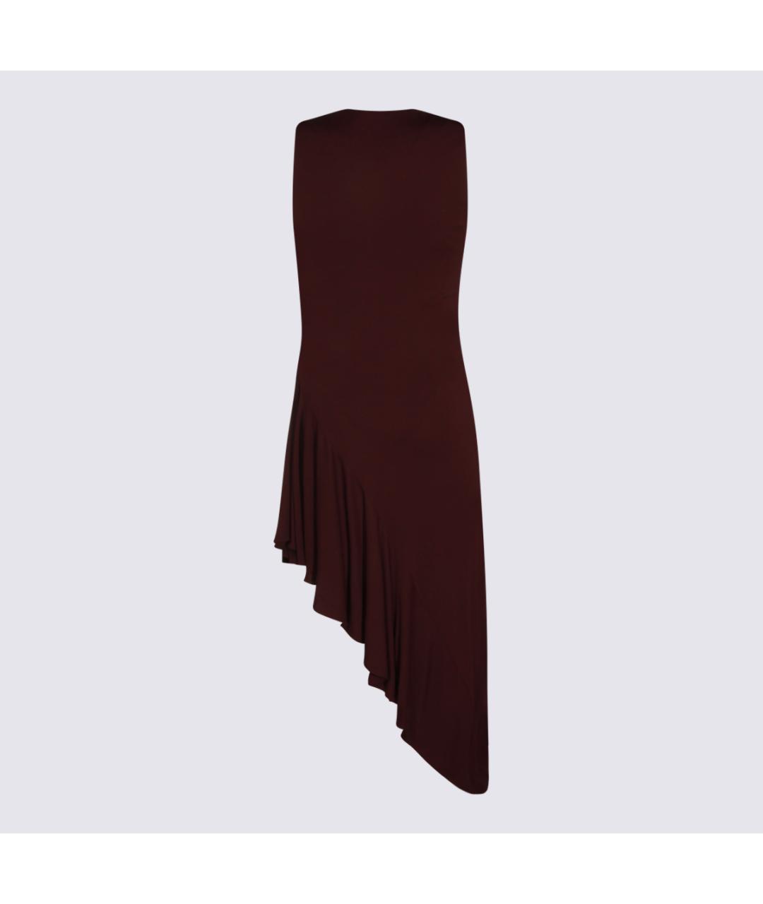 ALAIA Бордовое вискозное коктейльное платье, фото 2