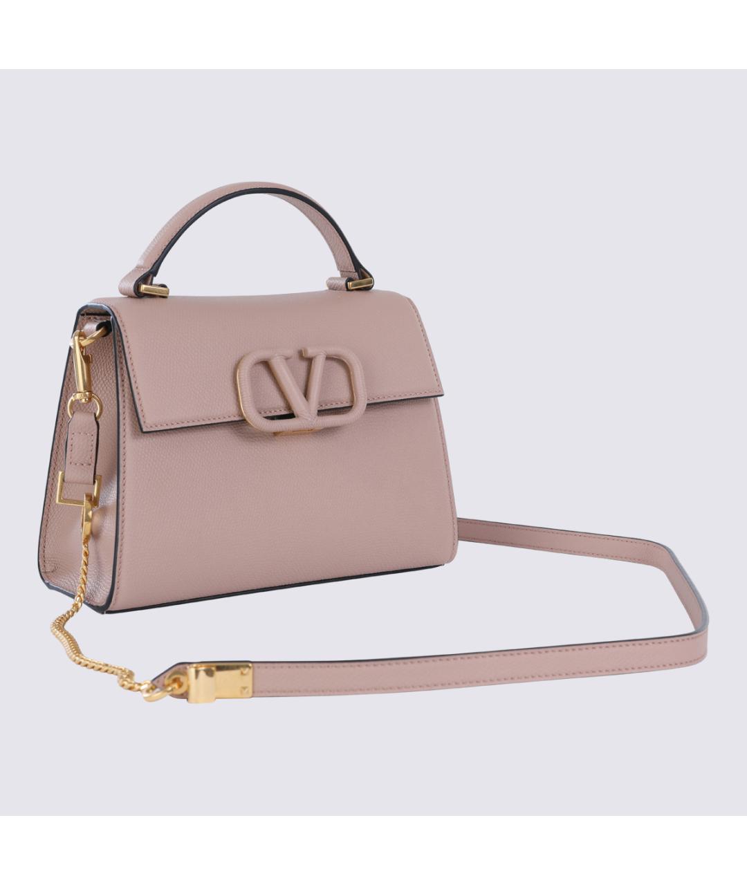 VALENTINO Розовая кожаная сумка тоут, фото 3