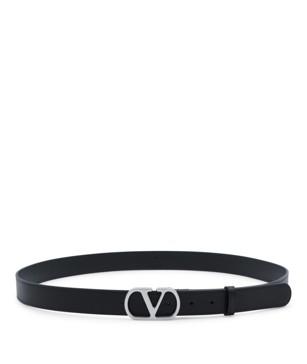 VALENTINO Черный кожаный ремень, фото 1