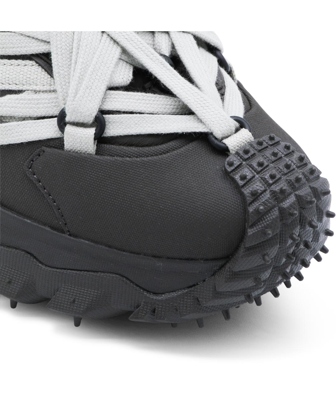 MONCLER Серые кожаные кроссовки, фото 4