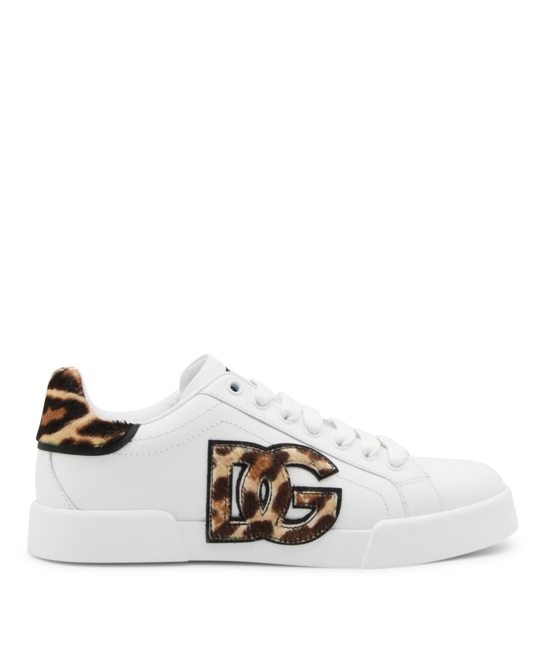 DOLCE&GABBANA Белые кожаные кроссовки, фото 1