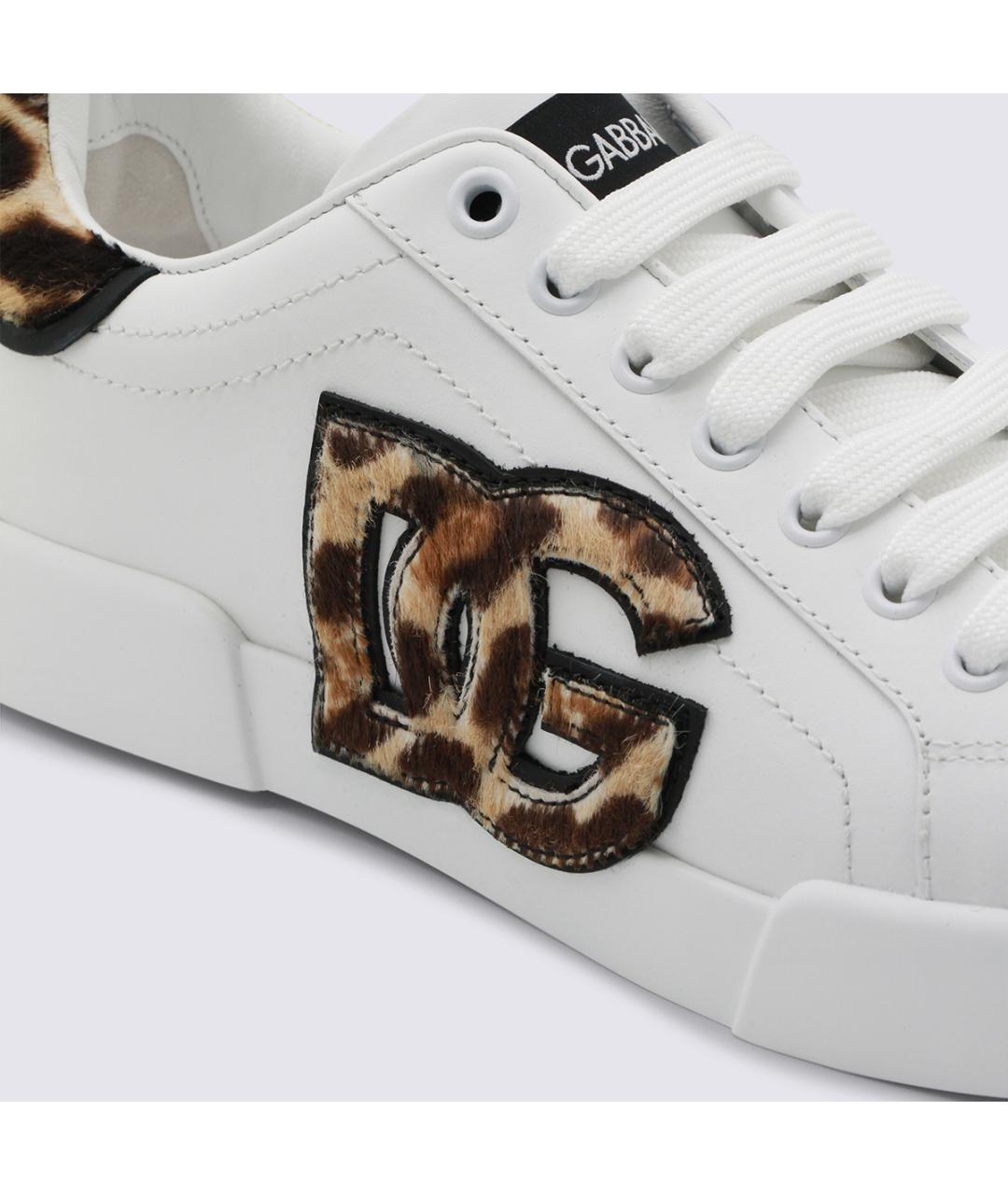 DOLCE&GABBANA Белые кожаные кроссовки, фото 5