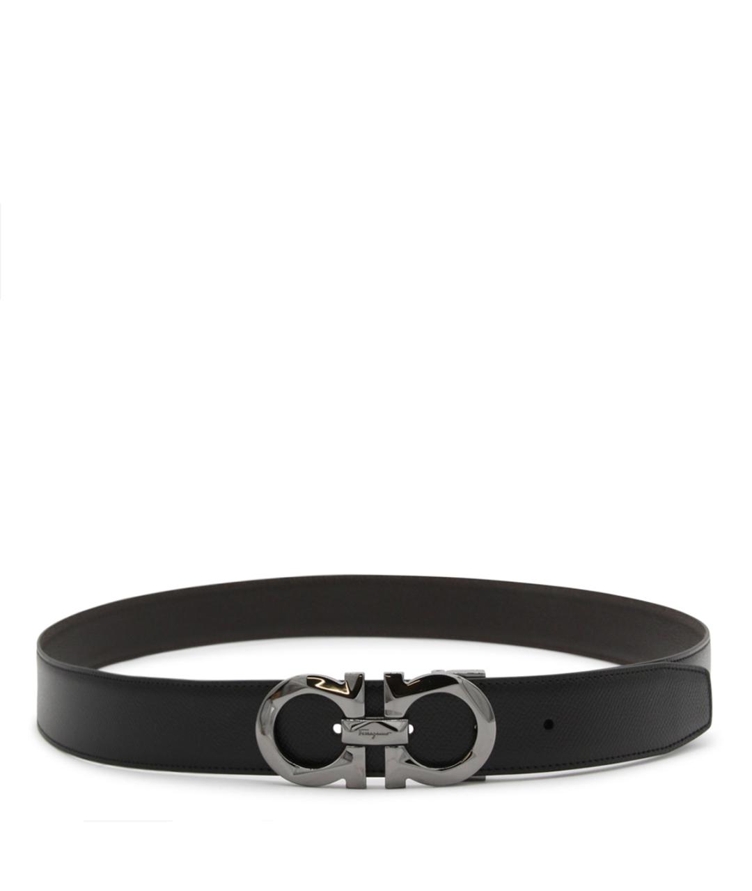 FERRAGAMO Черный кожаный ремень, фото 1