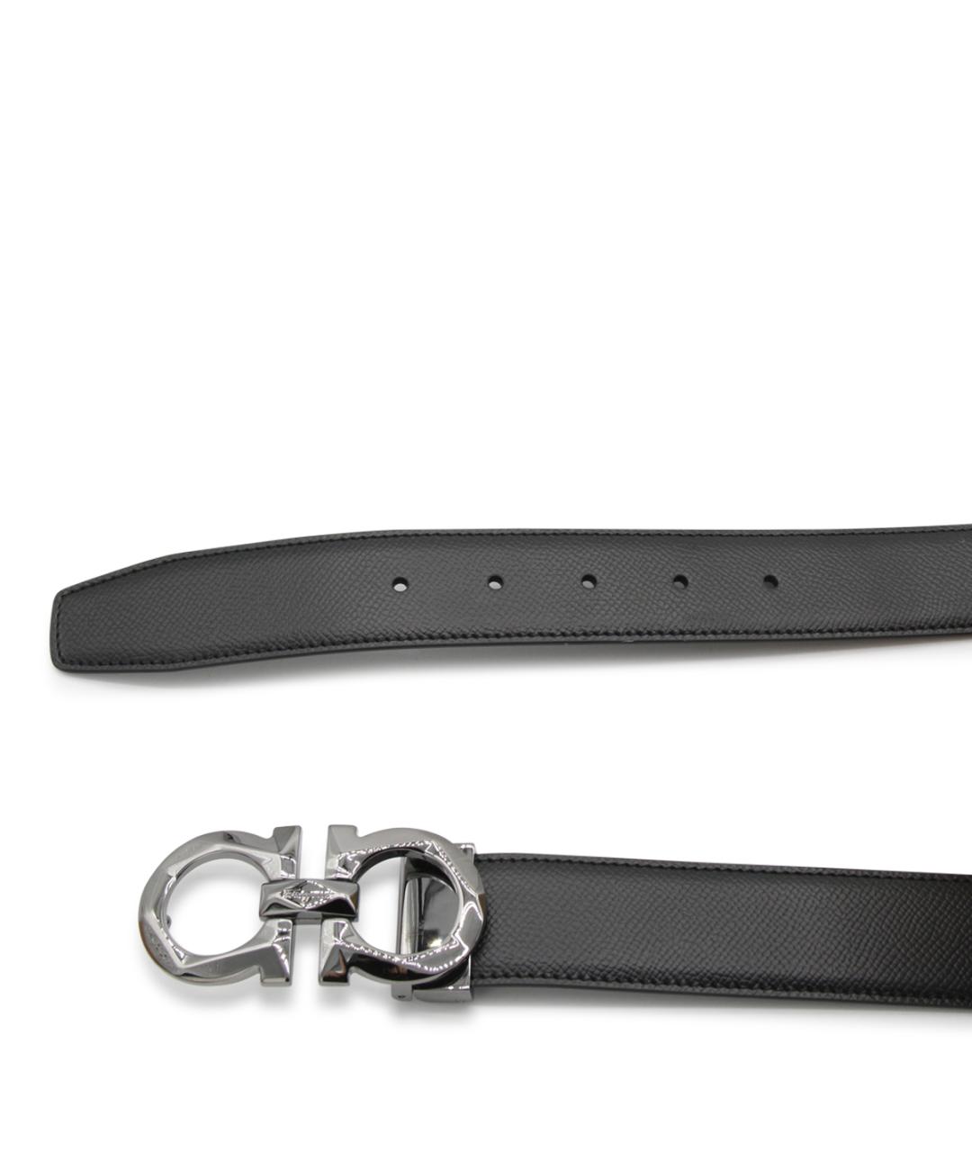 FERRAGAMO Черный кожаный ремень, фото 3