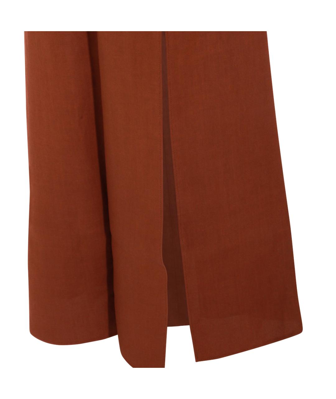 BRUNELLO CUCINELLI Коричневое вискозное повседневное платье, фото 4