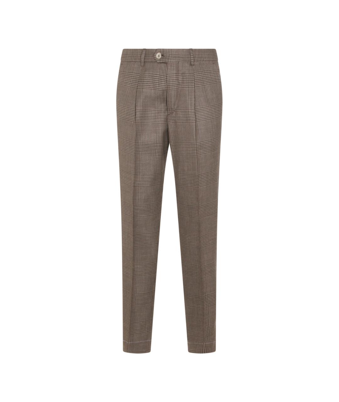 BRUNELLO CUCINELLI Мульти шерстяные повседневные брюки, фото 1