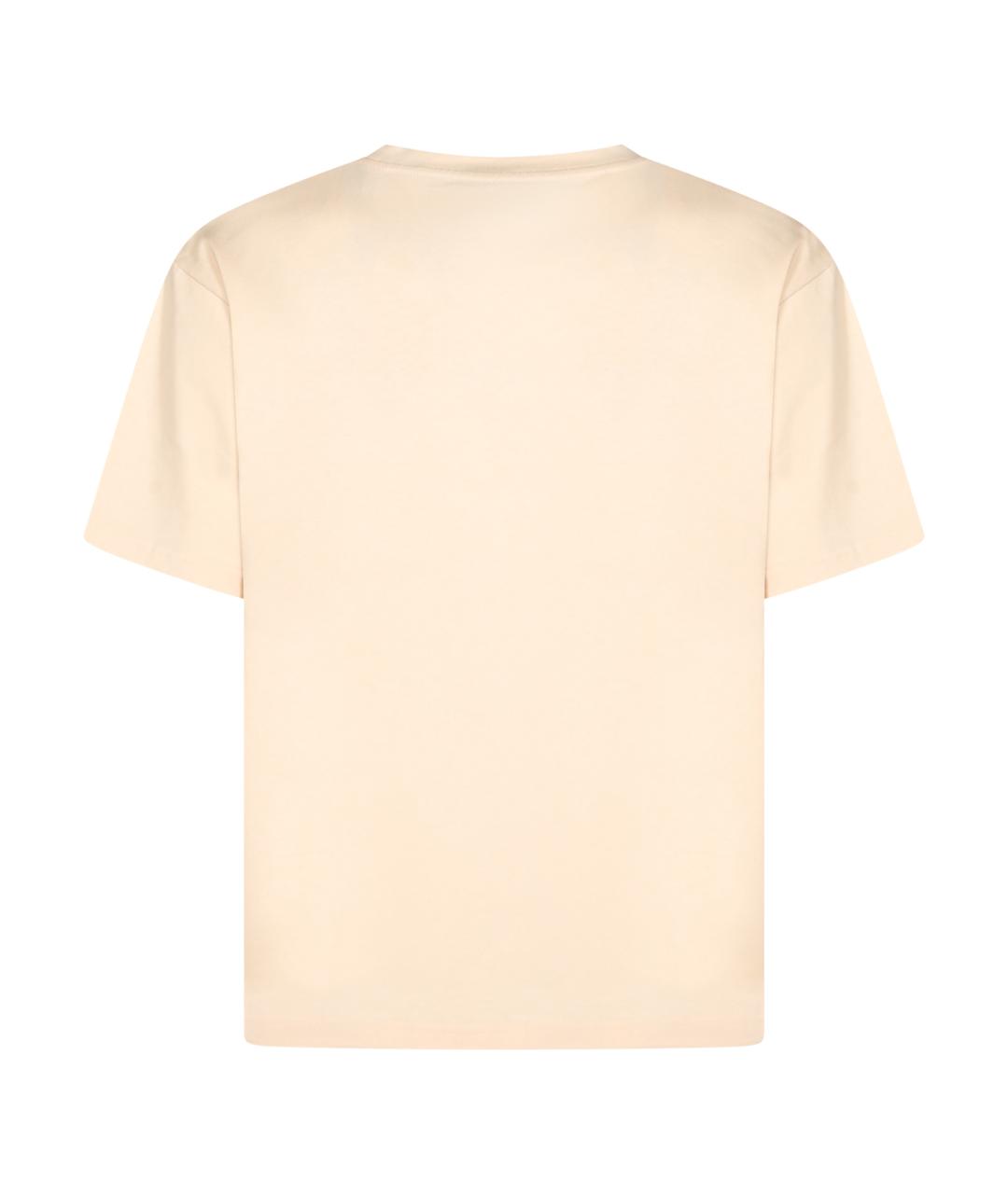 VALENTINO Бежевая хлопковая футболка, фото 2