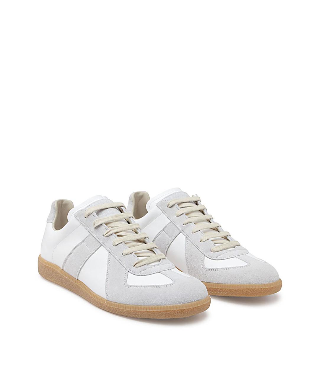 MAISON MARGIELA Белые кожаные кеды, фото 3