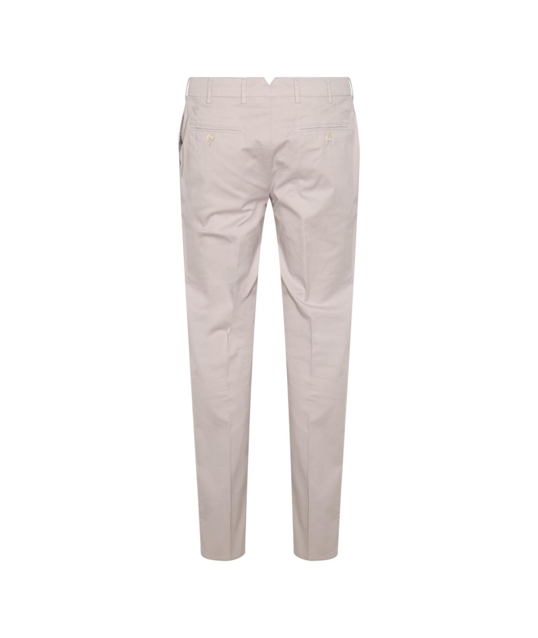 BRUNELLO CUCINELLI Бежевые хлопко-эластановые повседневные брюки, фото 2