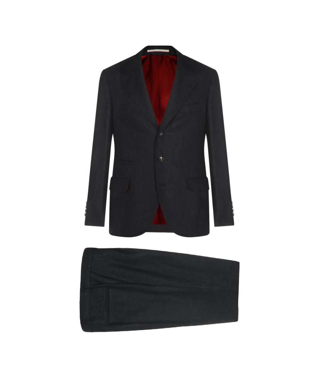 BRUNELLO CUCINELLI Темно-синий классический костюм, фото 1
