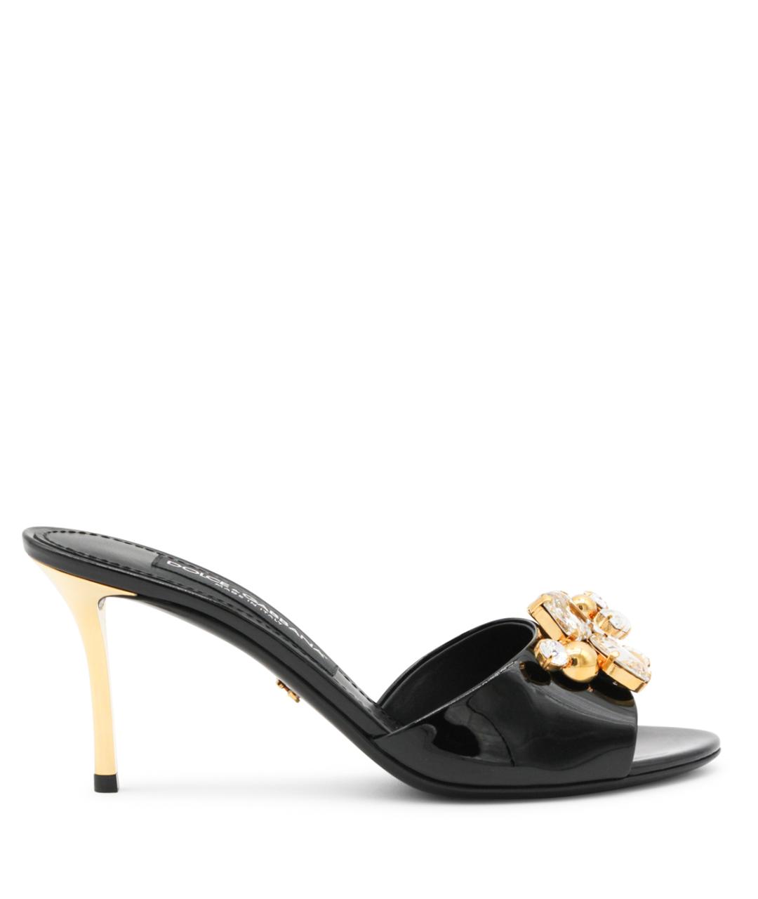 DOLCE&GABBANA Черные мюли из лакированной кожи, фото 1