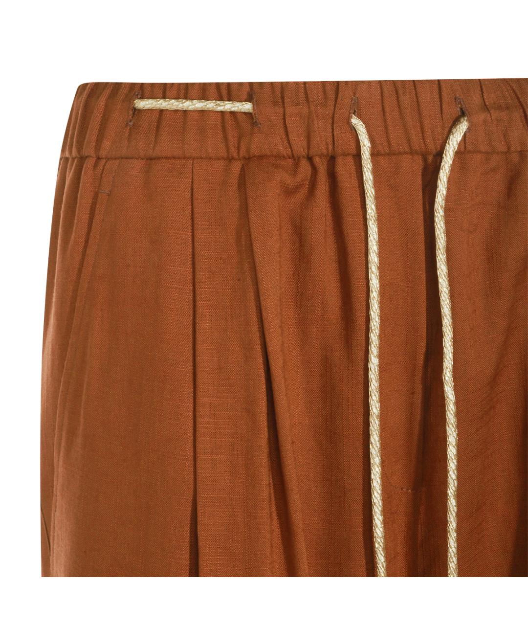 HERNO Коричневые вискозные прямые брюки, фото 3