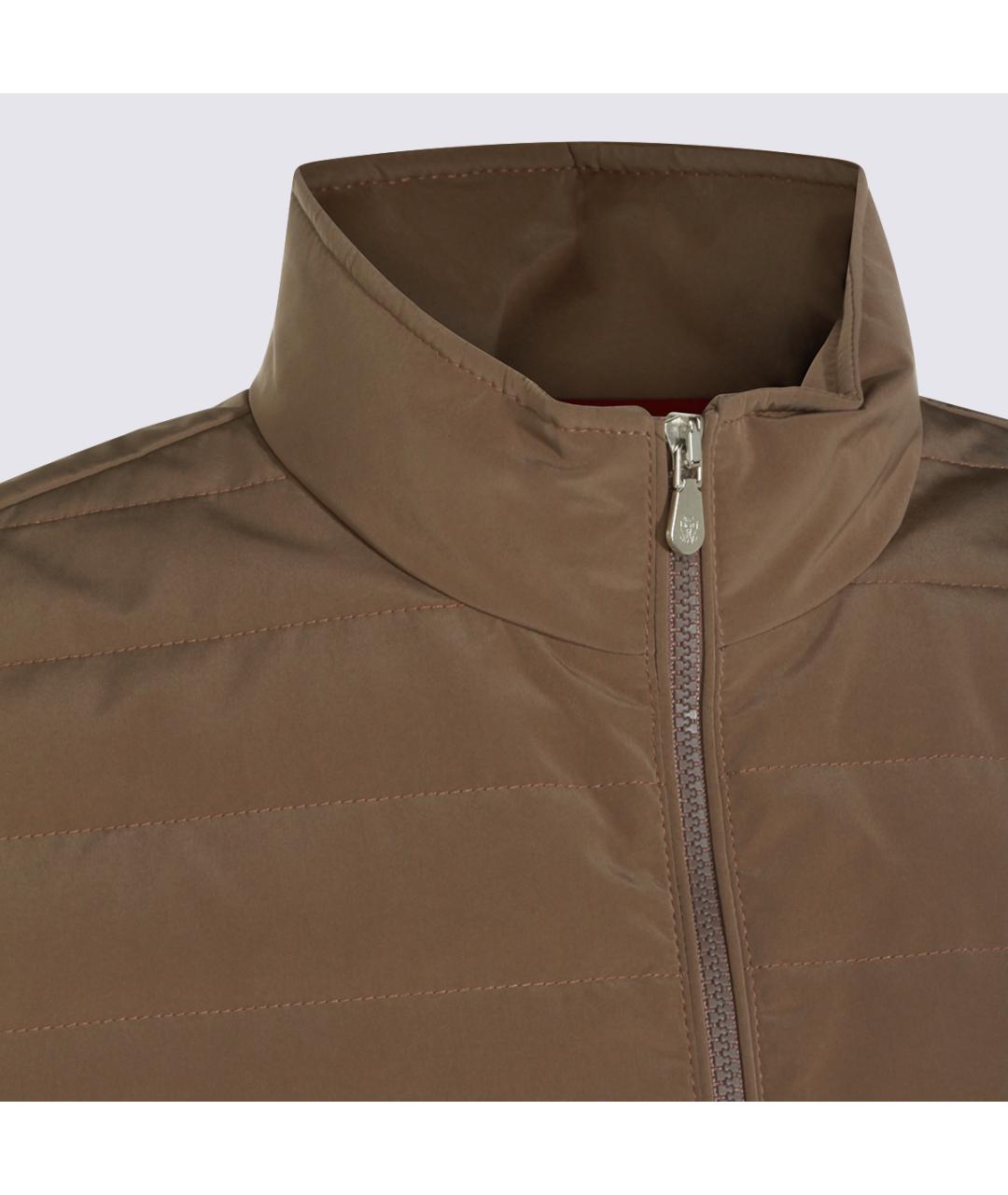 BRUNELLO CUCINELLI Коричневый синтетический жилет, фото 5