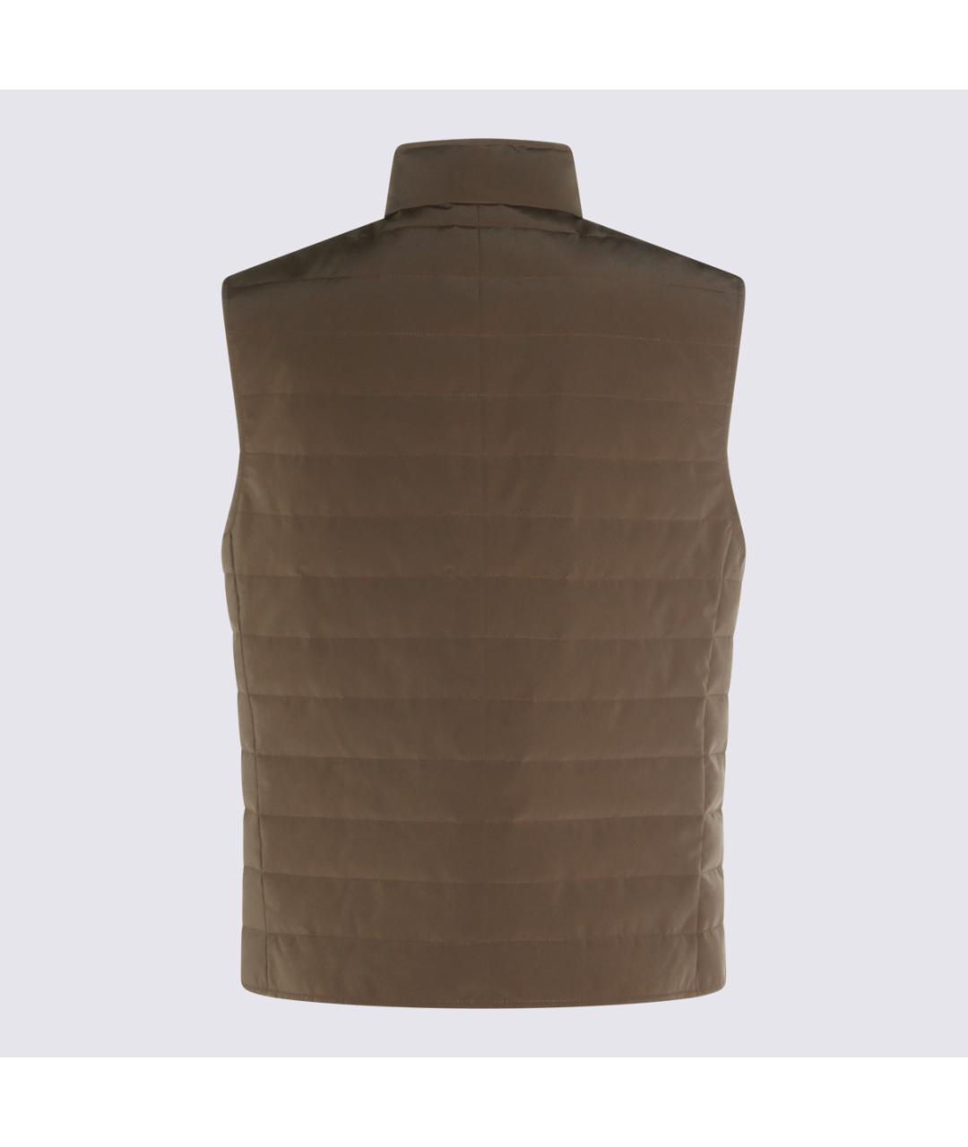 BRUNELLO CUCINELLI Коричневый синтетический жилет, фото 3