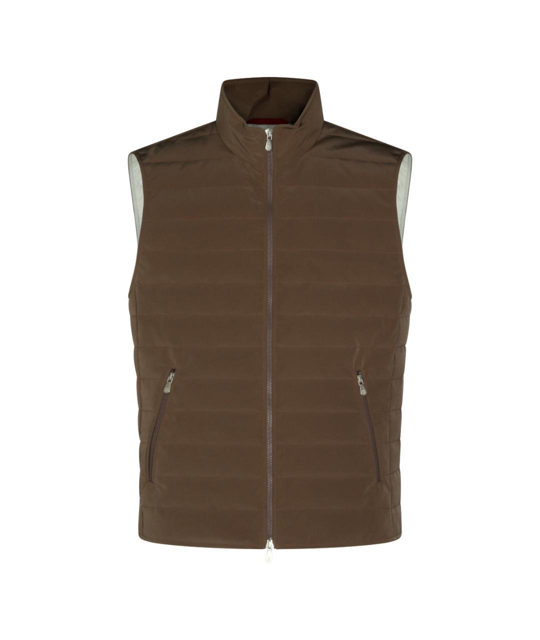 BRUNELLO CUCINELLI Коричневый синтетический жилет, фото 1