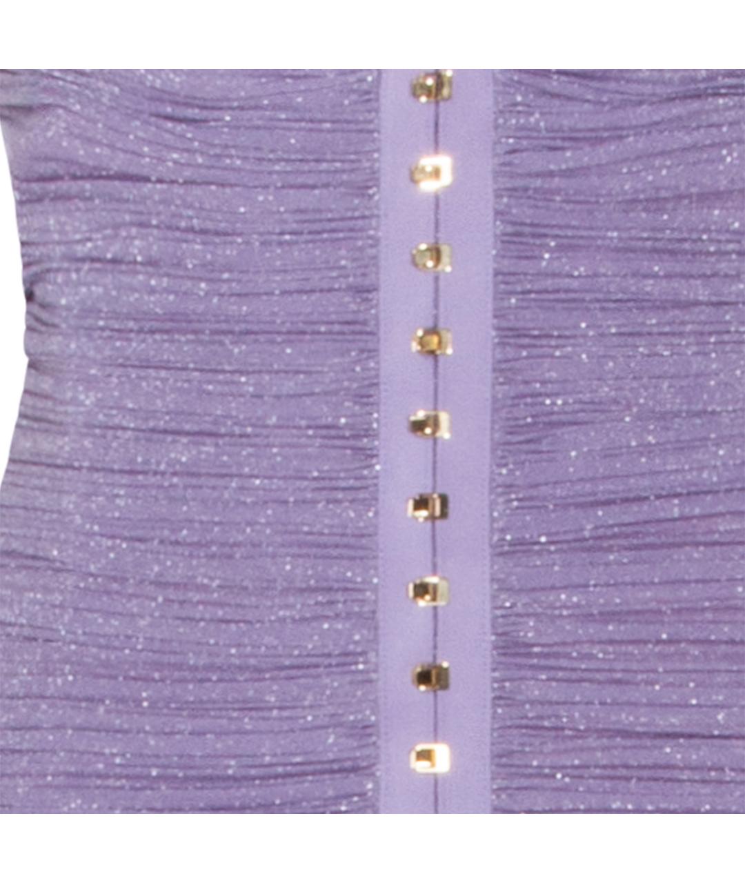 ELISABETTA FRANCHI Фиолетовое вискозное вечернее платье, фото 4