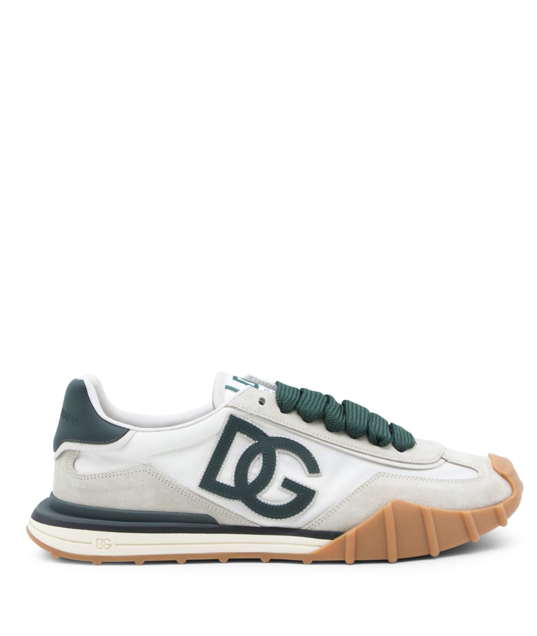 DOLCE&GABBANA Бежевые кожаные низкие кроссовки / кеды, фото 1