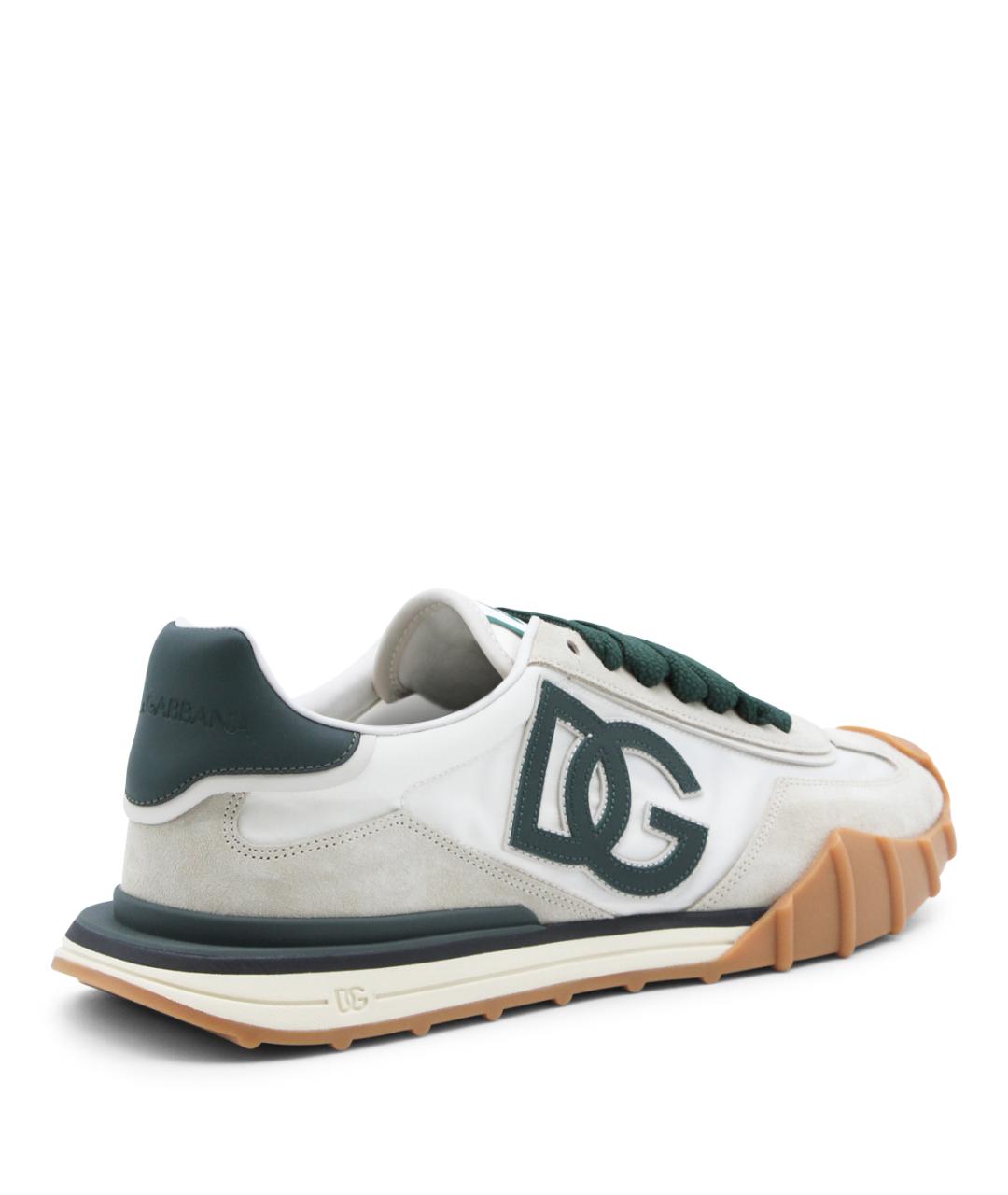 DOLCE&GABBANA Бежевые кожаные низкие кроссовки / кеды, фото 3