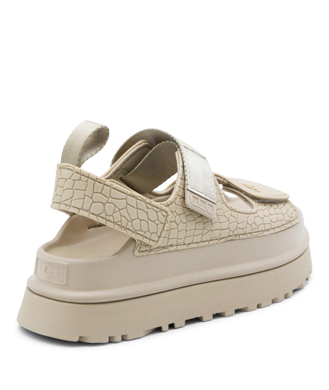 UGG AUSTRALIA Бежевые кожаные босоножки, фото 3