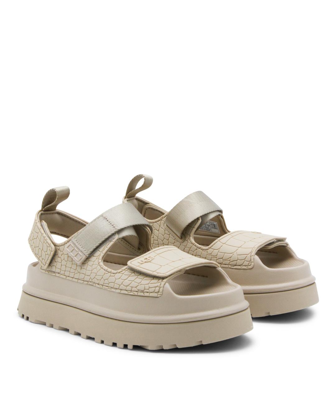 UGG AUSTRALIA Бежевые кожаные босоножки, фото 2