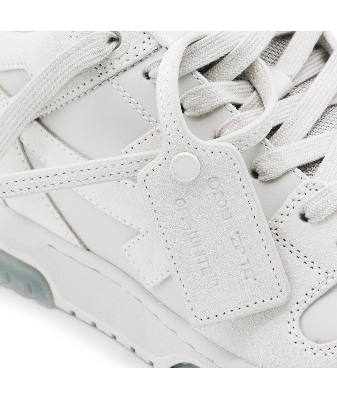 OFF-WHITE Белые кожаные низкие кроссовки / кеды, фото 4